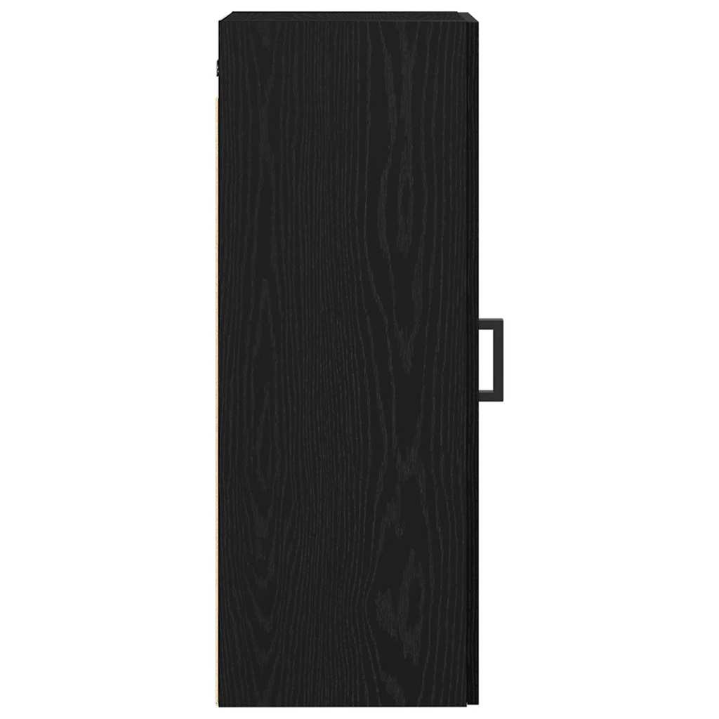 vidaXL Wall Mounted Cabinet Black Oak 34.5x34x90 cm Engineered Wood