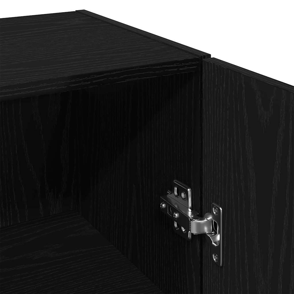 vidaXL Wall Mounted Cabinet Black Oak 34.5x34x90 cm Engineered Wood