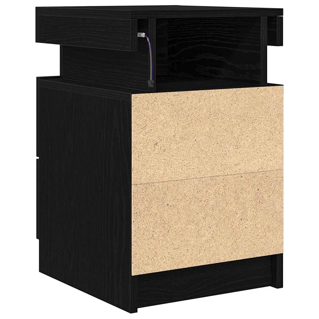vidaXL Bedside Cabinet 2 pcs Black Oak 35 x 39 x 55 cm Engineered wood