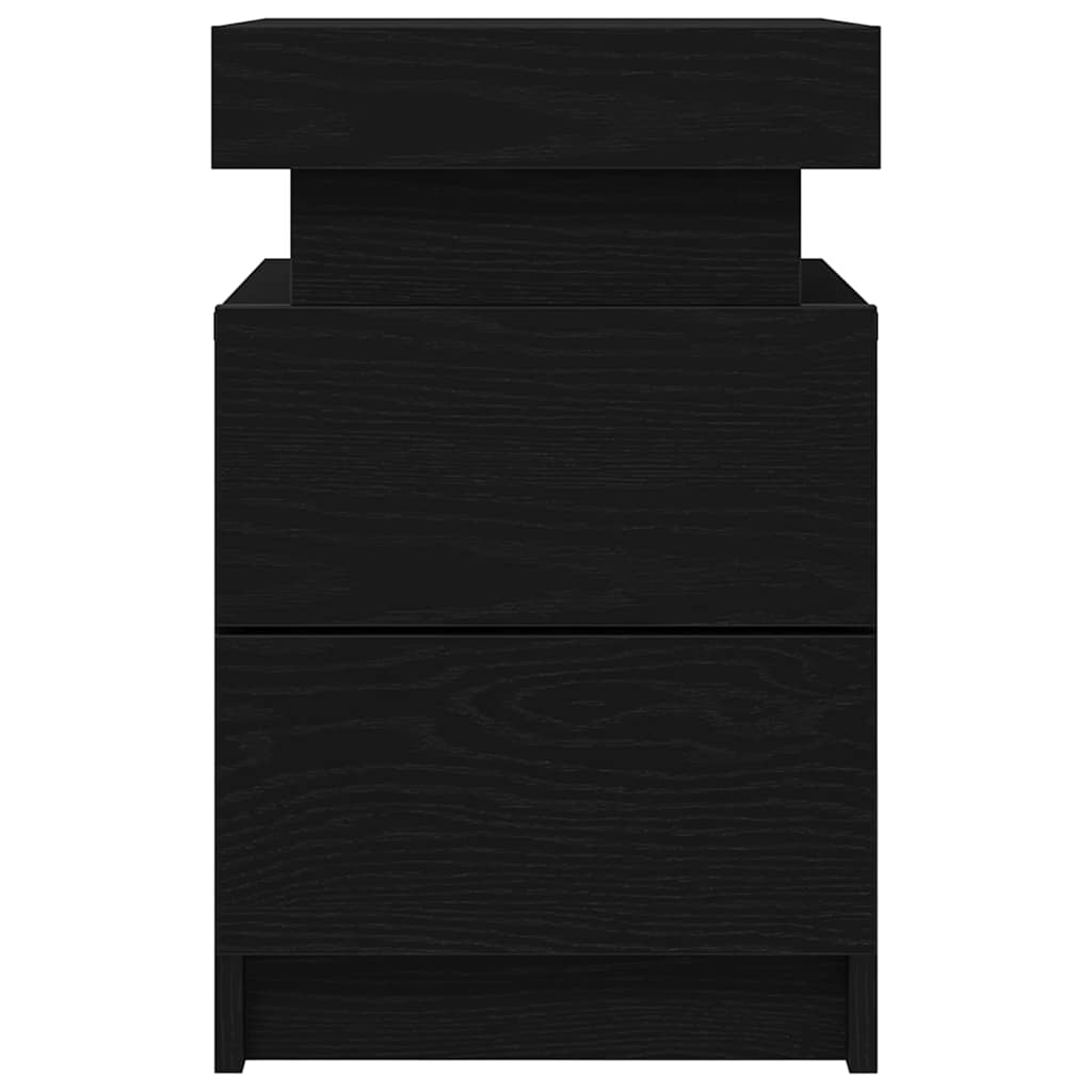 vidaXL Bedside Cabinet 2 pcs Black Oak 35 x 39 x 55 cm Engineered wood