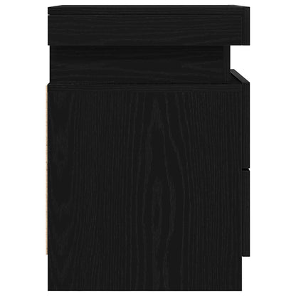 vidaXL Bedside Cabinet 2 pcs Black Oak 35 x 39 x 55 cm Engineered wood