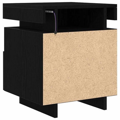 vidaXL Bedside Cabinet with Drawer 2 pcs Black Oak 40 x 39 x 48.5 cm