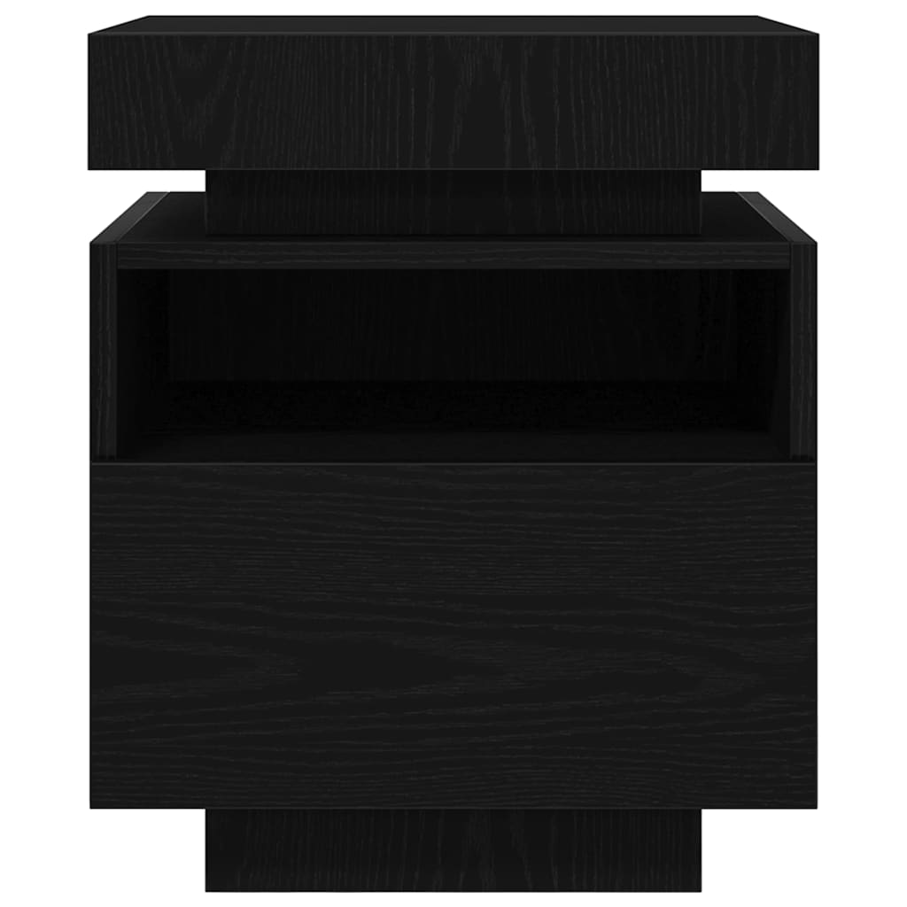 vidaXL Bedside Cabinet with Drawer 2 pcs Black Oak 40 x 39 x 48.5 cm