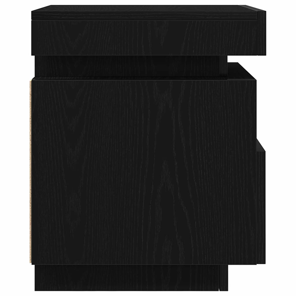 vidaXL Bedside Cabinet with Drawer 2 pcs Black Oak 40 x 39 x 48.5 cm