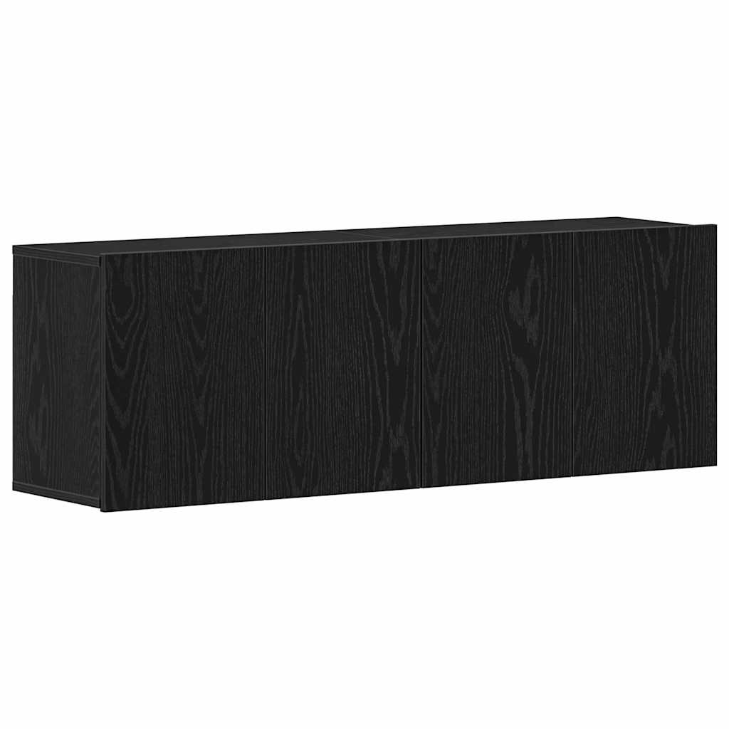 vidaXL TV Cabinets 2 pcs Black Oak 120x30x41 cm Engineered Wood