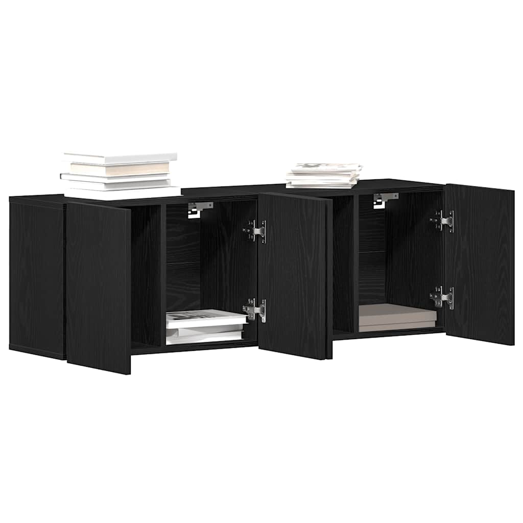 vidaXL TV Cabinets 2 pcs Black Oak 120x30x41 cm Engineered Wood