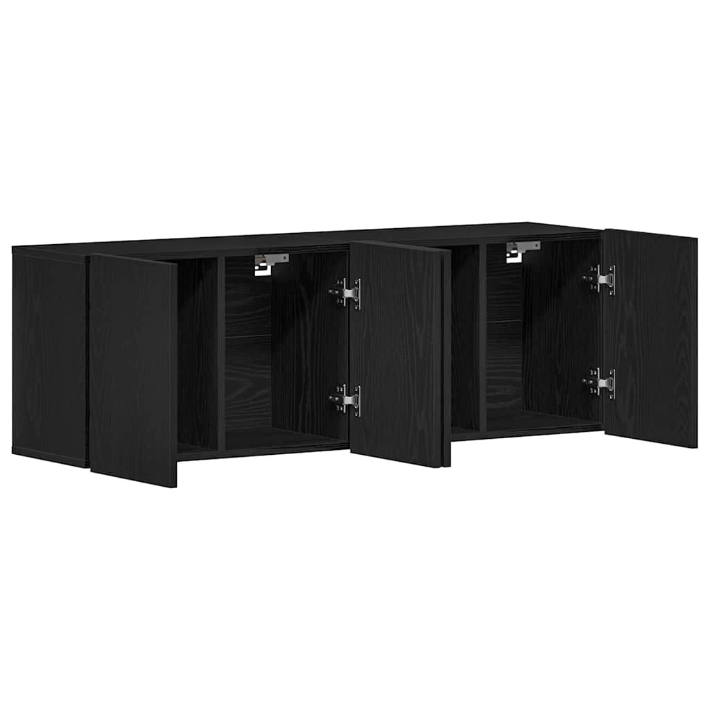 vidaXL TV Cabinets 2 pcs Black Oak 120x30x41 cm Engineered Wood