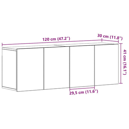 vidaXL TV Cabinets 2 pcs Black Oak 120x30x41 cm Engineered Wood