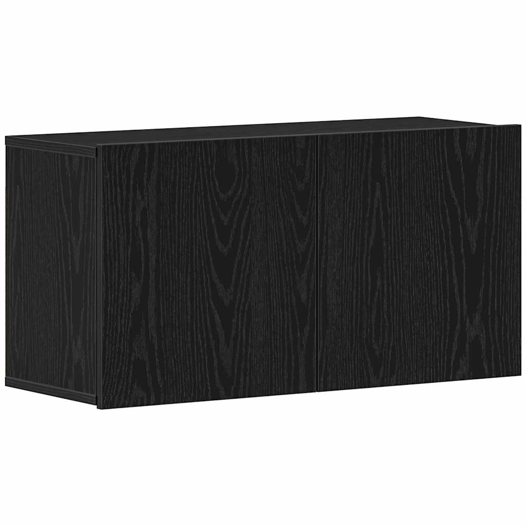 vidaXL TV Cabinet Black Oak 80x30x41 cm Engineered Wood