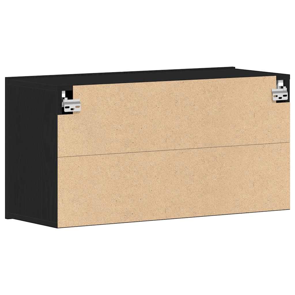 vidaXL TV Cabinet Black Oak 80x30x41 cm Engineered Wood