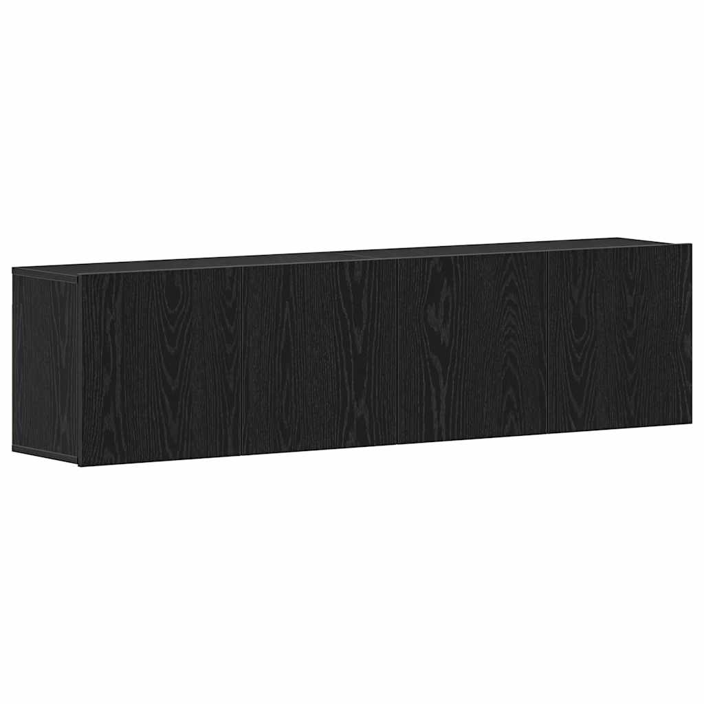 vidaXL TV Cabinets 2 pcs Black Oak 160x30x41 cm Engineered Wood