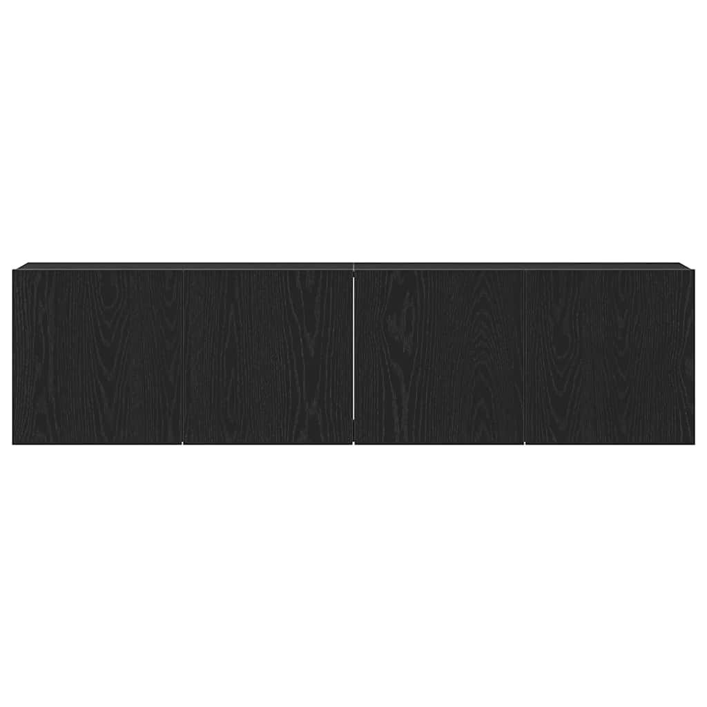 vidaXL TV Cabinets 2 pcs Black Oak 160x30x41 cm Engineered Wood