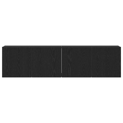 vidaXL TV Cabinets 2 pcs Black Oak 160x30x41 cm Engineered Wood