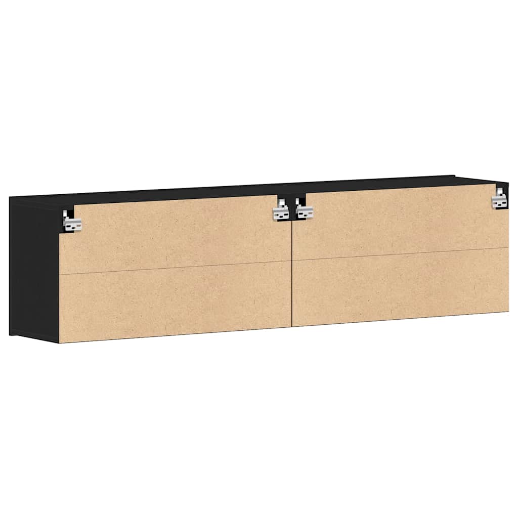 vidaXL TV Cabinets 2 pcs Black Oak 160x30x41 cm Engineered Wood