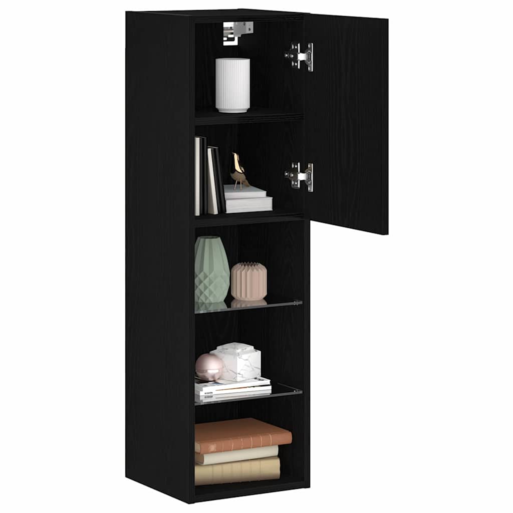 vidaXL TV Cabinet Set Black Oak 30.5 x 30 x 102 cm Engineered Wood