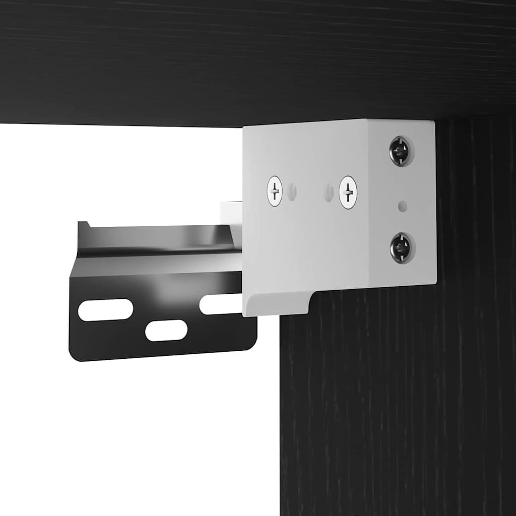 vidaXL TV Cabinet Set with LED 2 pcs Black Oak 30.5 x 30 x 102 cm