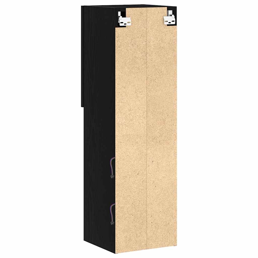 vidaXL TV Cabinet Set with LED 2 pcs Black Oak 30.5 x 30 x 102 cm