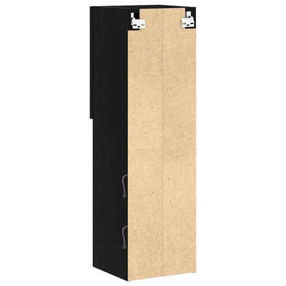 vidaXL TV Cabinet Set with LED 2 pcs Black Oak 30.5 x 30 x 102 cm