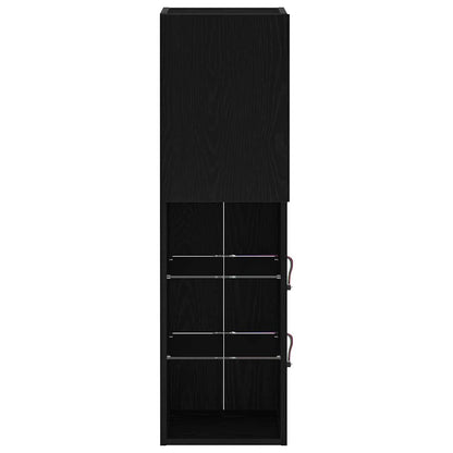 vidaXL TV Cabinet Set with LED 2 pcs Black Oak 30.5 x 30 x 102 cm