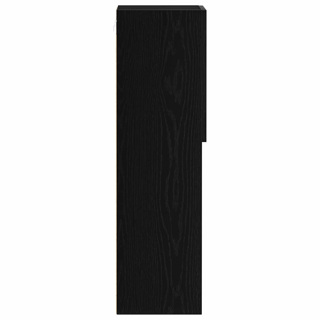vidaXL TV Cabinet Set with LED 2 pcs Black Oak 30.5 x 30 x 102 cm