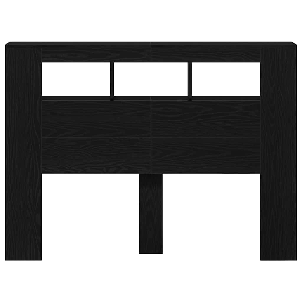 vidaXL LED Headboard Black Oak 140 x 18.5 x 103.5 cm Engineered Wood