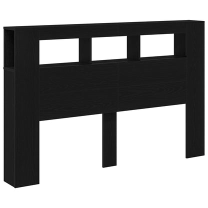 vidaXL LED Headboard Black Oak 160 x 18.5 x 103.5 cm Engineered Wood