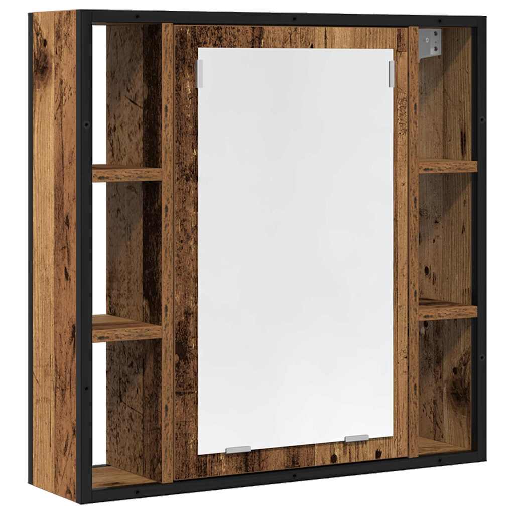 vidaXL Bathroom Mirror Cabinet Old Wood 60x16x60 cm Engineered Wood