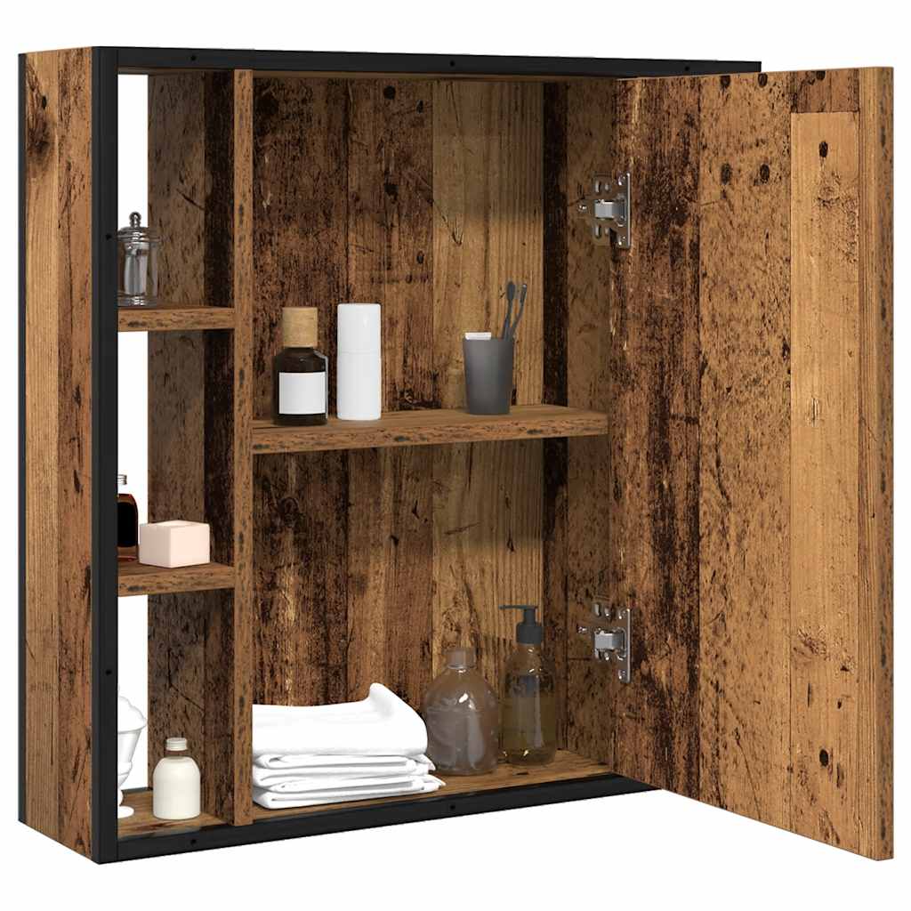 vidaXL Bathroom Mirror Cabinet Old Wood 60x16x60 cm Engineered Wood
