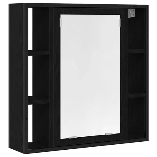 vidaXL Bathroom Mirror Cabinet Black Oak 60x16x60 cm Engineered Wood