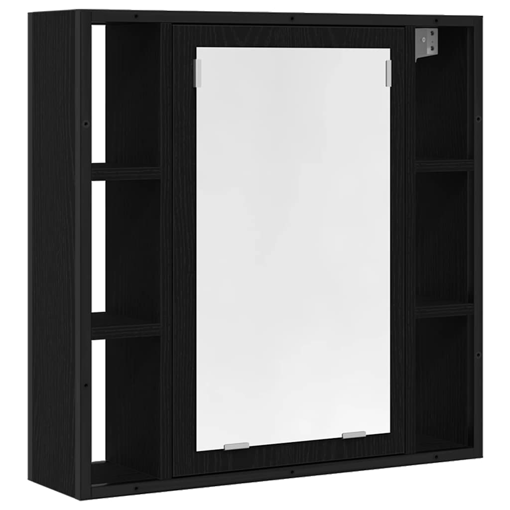 vidaXL Bathroom Mirror Cabinet Black Oak 60x16x60 cm Engineered Wood