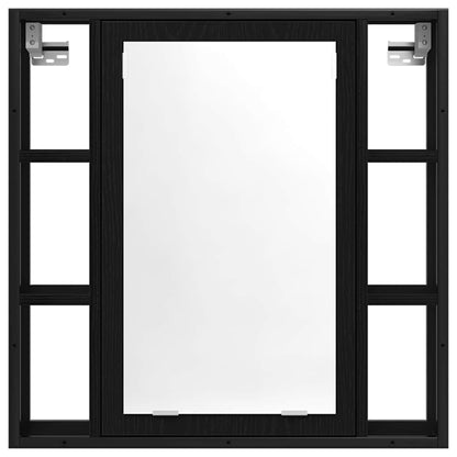 vidaXL Bathroom Mirror Cabinet Black Oak 60x16x60 cm Engineered Wood