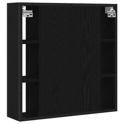 vidaXL Bathroom Mirror Cabinet Black Oak 60x16x60 cm Engineered Wood