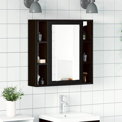 vidaXL Bathroom Mirror Cabinet Black Oak 60x16x60 cm Engineered Wood