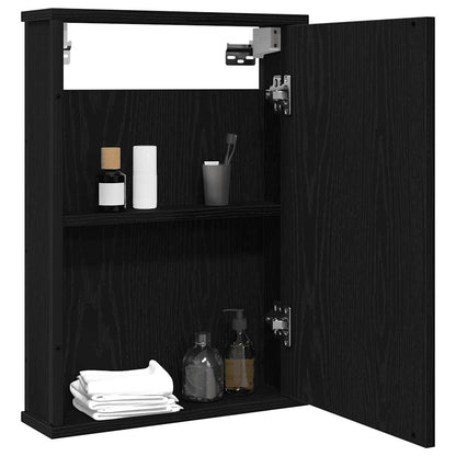 vidaXL Bathroom Mirror Cabinet Black Oak 42x12x60 cm Engineered Wood