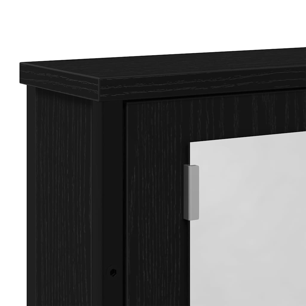 vidaXL Bathroom Mirror Cabinet Black Oak 42x12x60 cm Engineered Wood