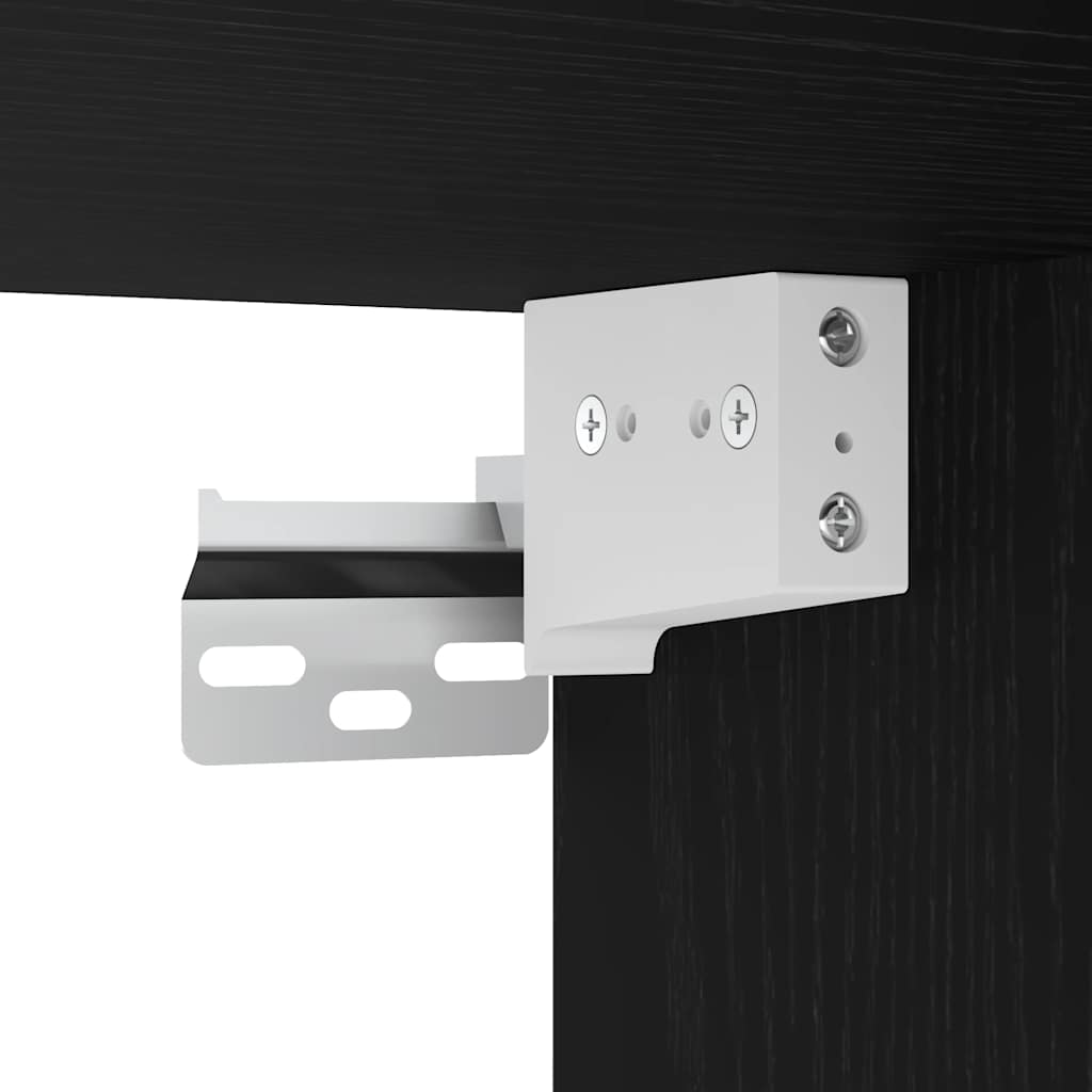 vidaXL Bathroom Mirror Cabinet Black Oak 42x12x60 cm Engineered Wood