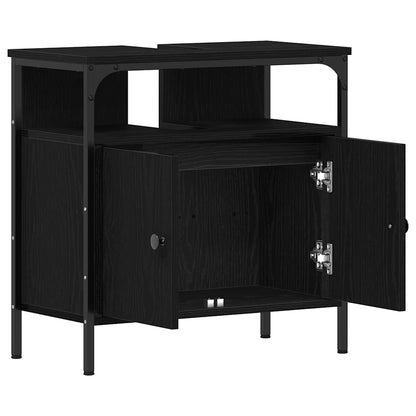 vidaXL Bathroom Sink Cabinet Black Oak 60x30x60 cm Engineered Wood