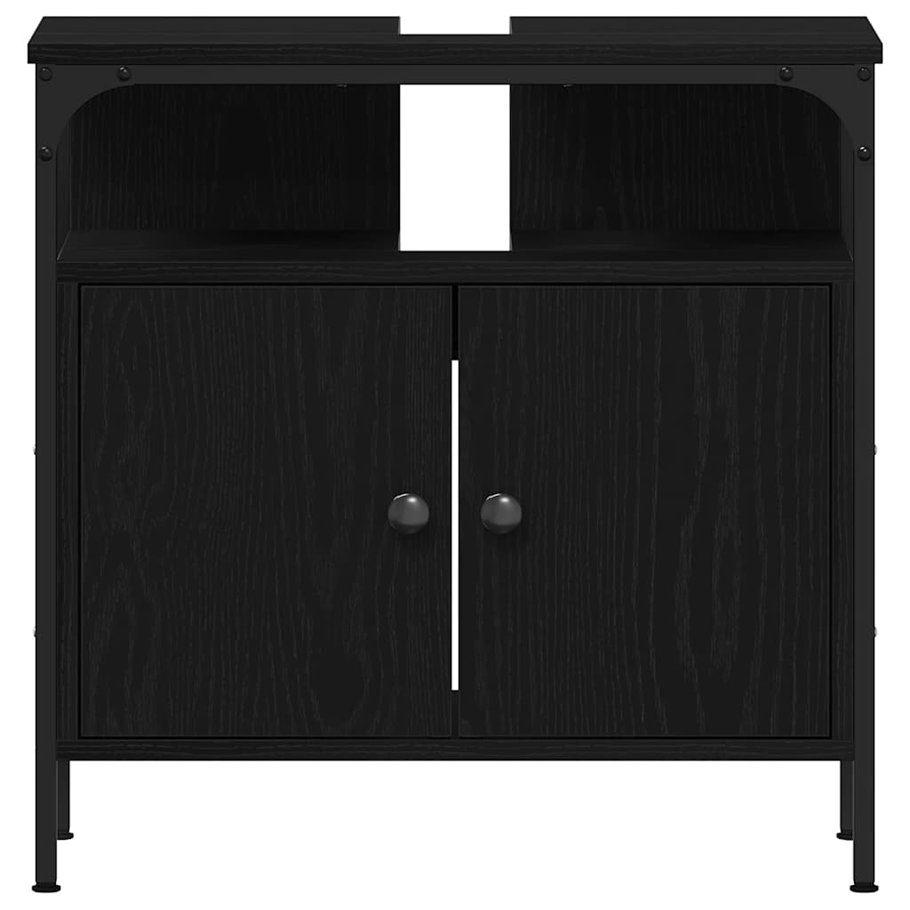 vidaXL Bathroom Sink Cabinet Black Oak 60x30x60 cm Engineered Wood