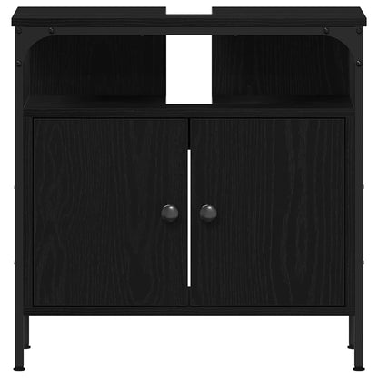 vidaXL Bathroom Sink Cabinet Black Oak 60x30x60 cm Engineered Wood