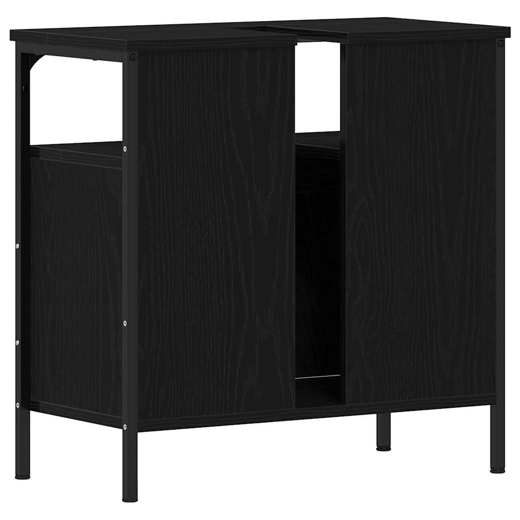 vidaXL Bathroom Sink Cabinet Black Oak 60x30x60 cm Engineered Wood