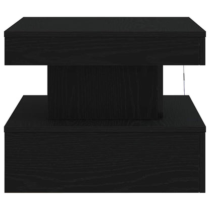 vidaXL Coffee Table with LED Lights Black Oak 50x50x40 cm