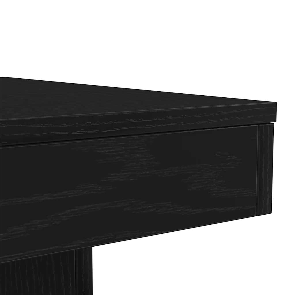 vidaXL Coffee Table with LED Lights Black Oak 50x50x40 cm