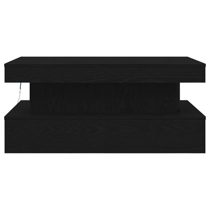 vidaXL Coffee Table with LED Lights Black Oak 90x50x40 cm
