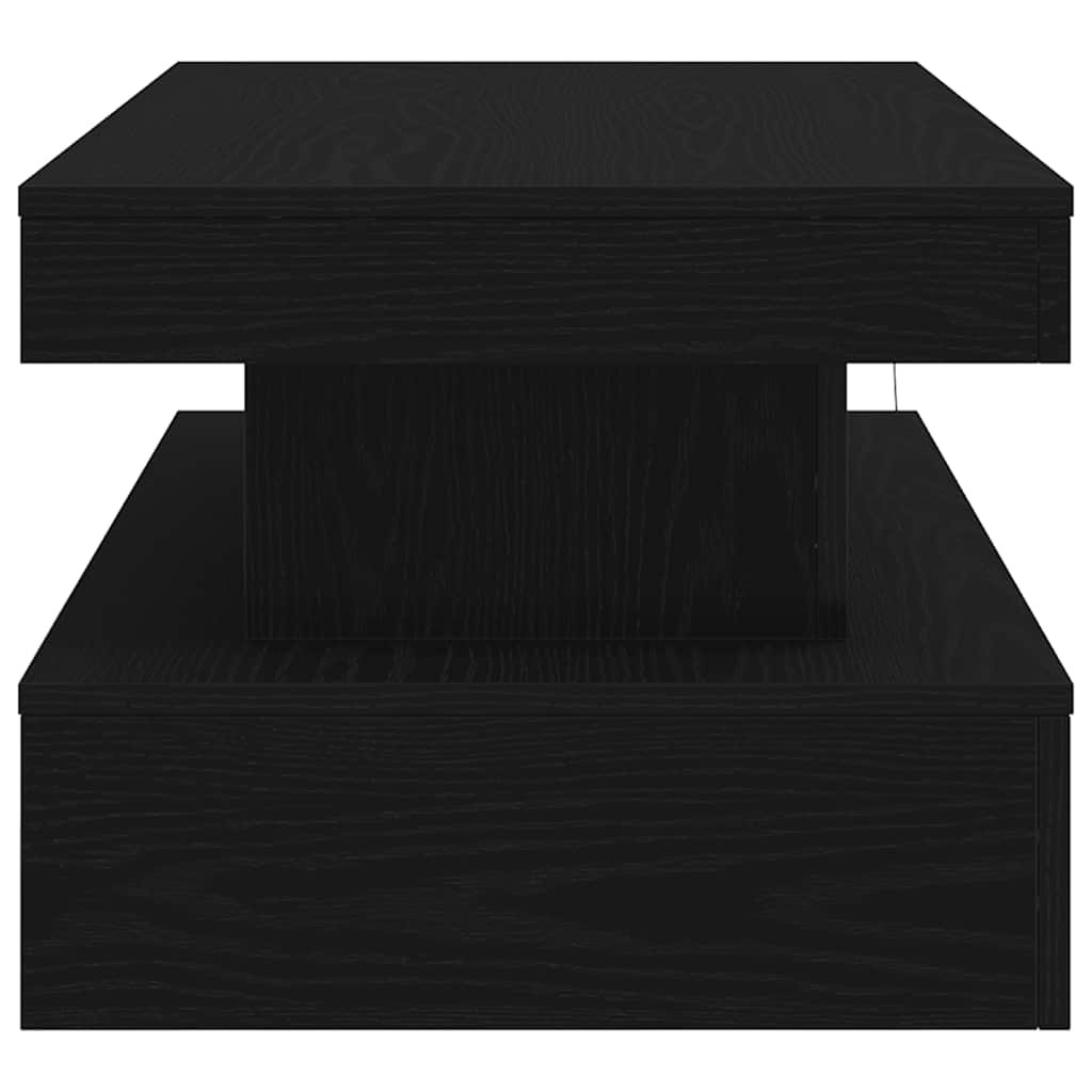 vidaXL Coffee Table with LED Lights Black Oak 90x50x40 cm
