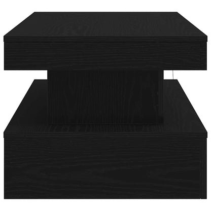 vidaXL Coffee Table with LED Lights Black Oak 90x50x40 cm