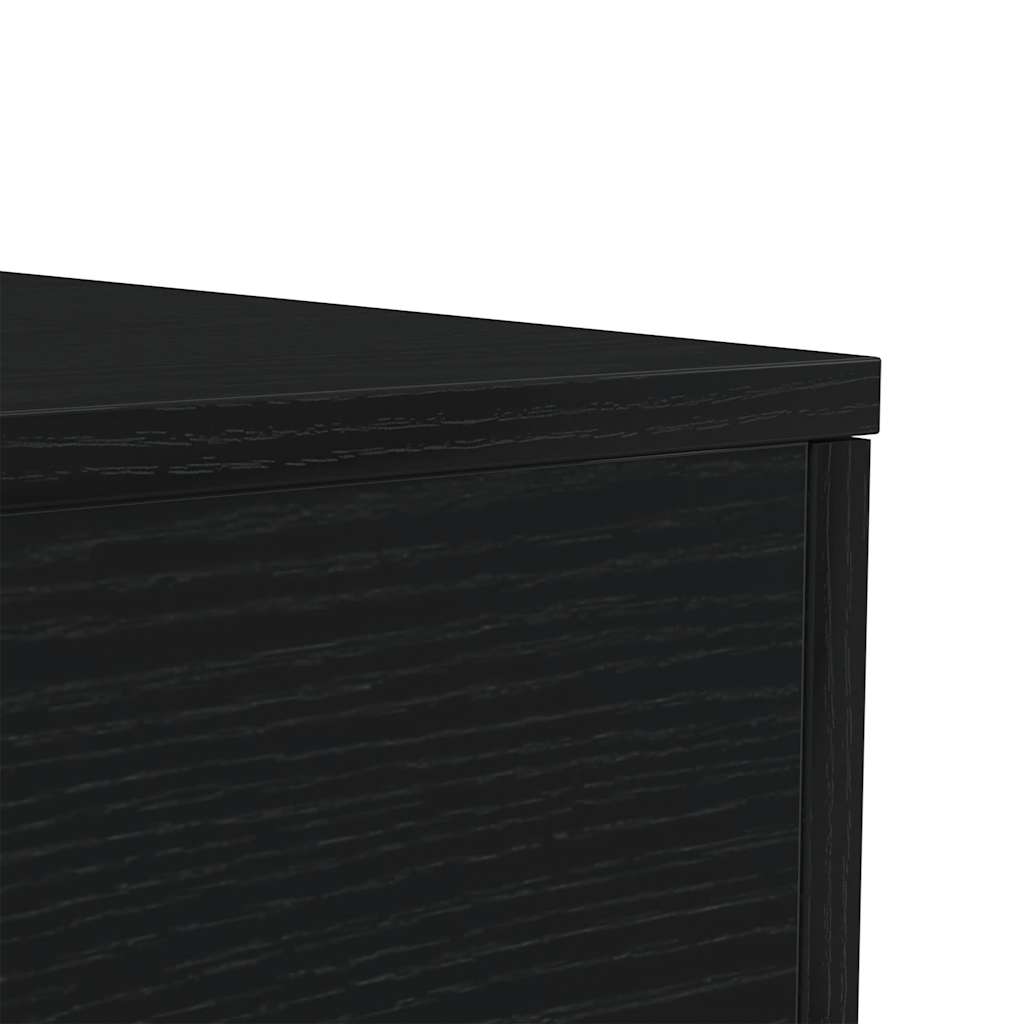 vidaXL Coffee Table with LED Lights Black Oak 50x50x40 cm