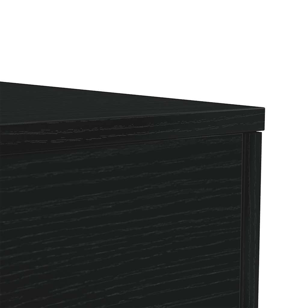 vidaXL Coffee Table with LED Lights Black Oak 50x50x40 cm