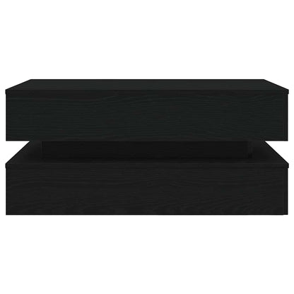 vidaXL Coffee Table with LED Lights Black Oak 90x50x40 cm