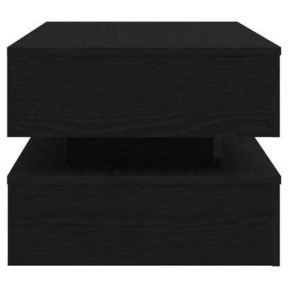 vidaXL Coffee Table with LED Lights Black Oak 90x50x40 cm