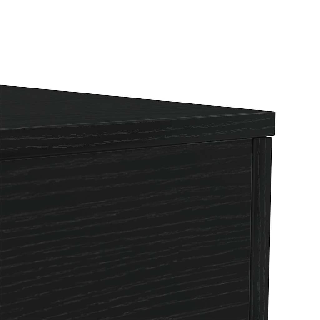 vidaXL Coffee Table with LED Lights Black Oak 90x50x40 cm